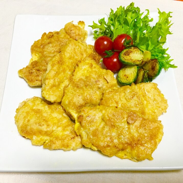 冷めても美味しい♪鳥むねのカレー風味ピカタ♡